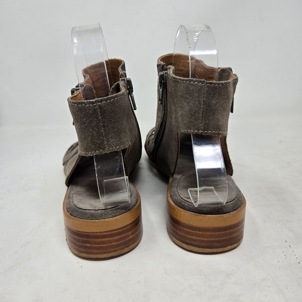 DIBA True Stylish Gray Suede Western Peep Toe Sandal Bootie Size 8 - Picture 5 of 9